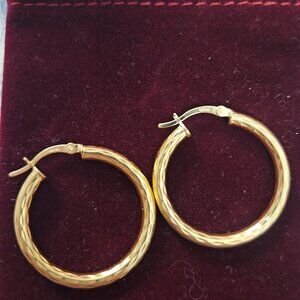 14k gold over sterling hoops
